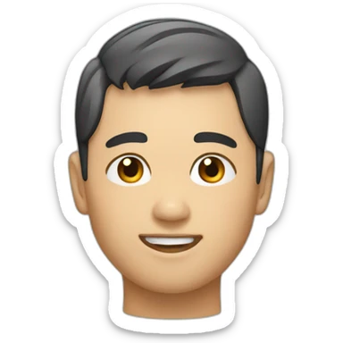 asian male with flow haircut sticker