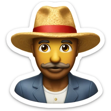 A sun with an Italian hat on and he’s doing a kissy face sticker