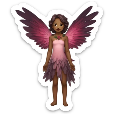 Demone rose avec des ailes sticker