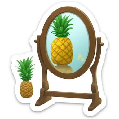 🍍 pineapple looks at its reflection in the mirror sticker