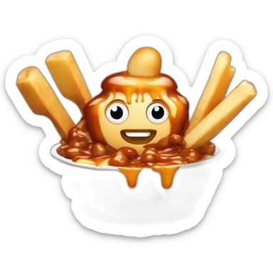 Poutine avec un couteau  sticker