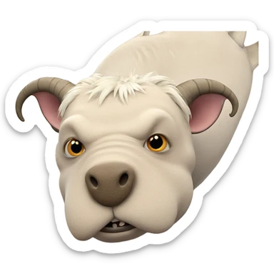 horned creature gazing at viewer sticker
