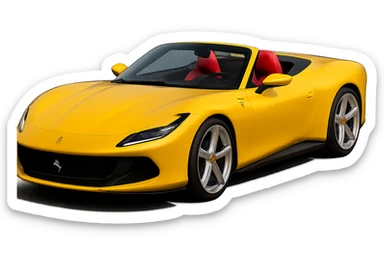 Make this car look like a Ferrari hypercar, keep high definition, smooth edges, and transparent background, in a style suitable for editing with smooth and sleek design details. sticker