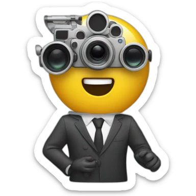 typical director with a movie camera sticker