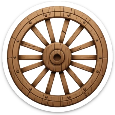 Wheel – Simple wooden cartwheel, ancient design sticker