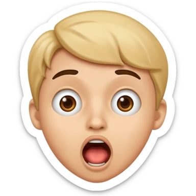 Fes-me un emoji amb una boca se sorpresa exageradament oberta. sticker