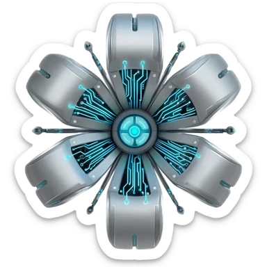 Robot Flower sticker