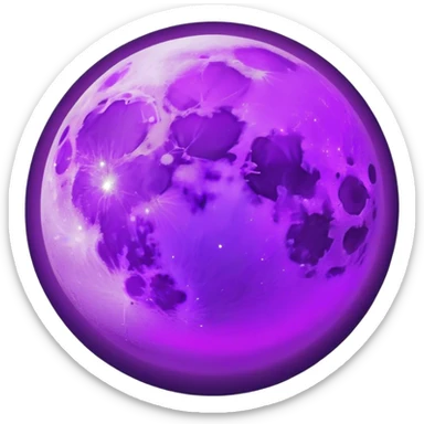 neon violet outline moon sticker