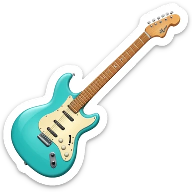 Electric guitar 1950s retro turquoise sticker