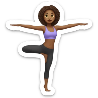 Yoga pose standing on one leg with other in air sticker