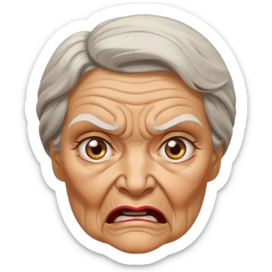 old lady face slap sticker