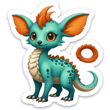 Cool cute fantasy Fionbri-Vernid-creature by griffsnuff & LiLaiRa & Falvie full body sticker