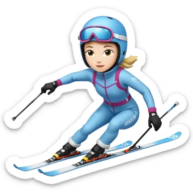 Female Alpine skiing sticker