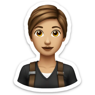 Brown hair tattoo artist female sticker