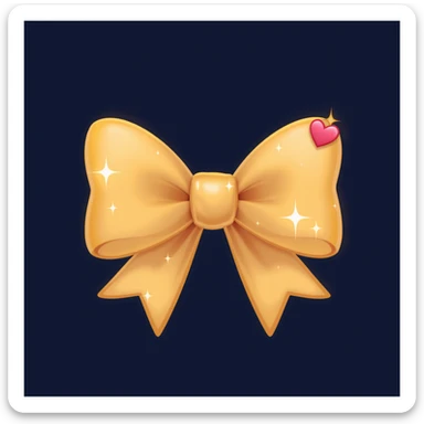 bow emoji, cute and shiny, with a heart accent, no background sticker