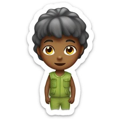 child in dino costume sticker