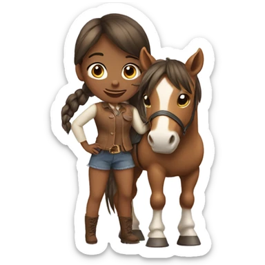 A girl and a horse sticker