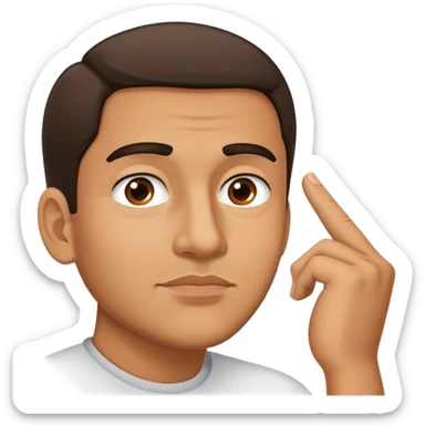 Edward Snowden as a Hispanic man, with his hand on chin sticker