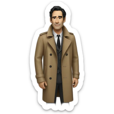 Ben Chaplin detective brown trench coat sticker