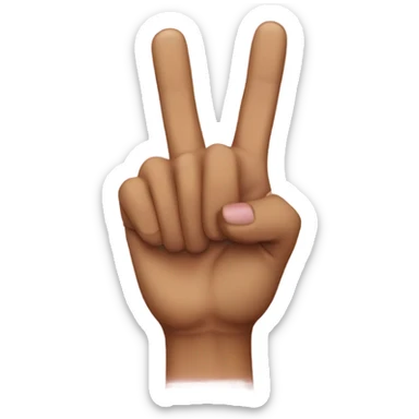 A rock and roll hand with a tongue sticker