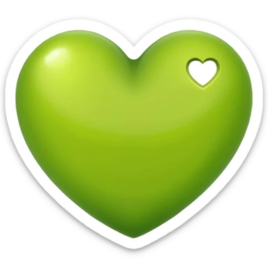 Lime colored heart sticker