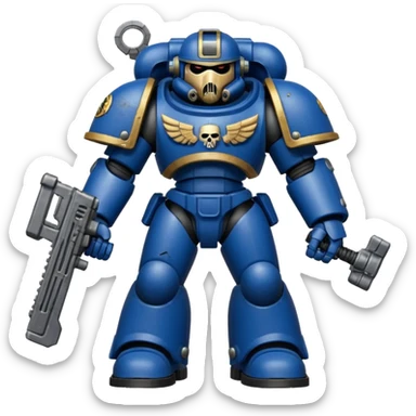 warhammer40k space marine holding a weapon sticker