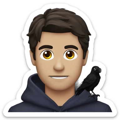 damon salvatore with a raven on his shoulder sticker