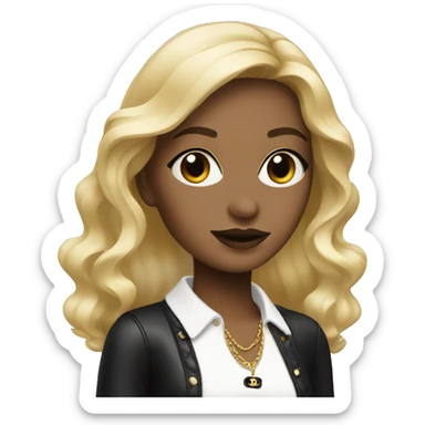 Blonde girl with black Chanel bag  sticker
