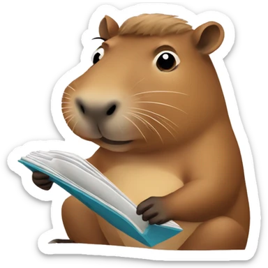 A capybara reading The Perfect Magazine sticker