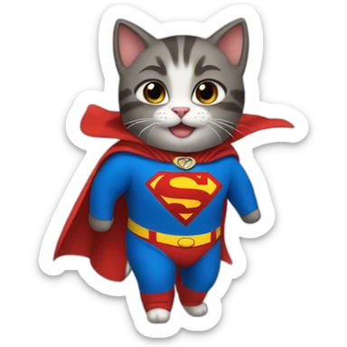 cat in a superman costume sticker