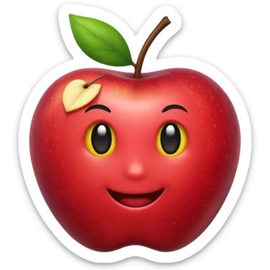 Emoji de manzanita de aiphon color negro  sticker