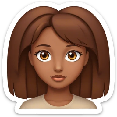 Girl pretty with brown hair and brown eyes y2k style sticker