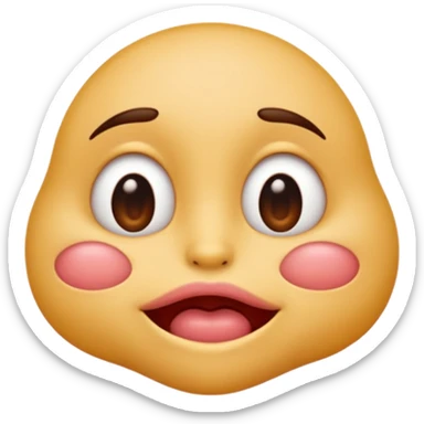 

I'd like an emoji with slightly squinty eyes, a mouth giving a tight kiss with little creases around the lips sticker