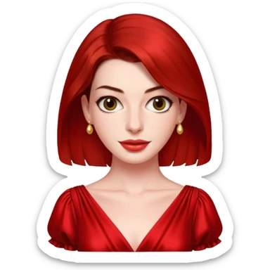 Anne Hathaway in red dress sticker