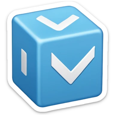 Side way check mark in bule box sticker