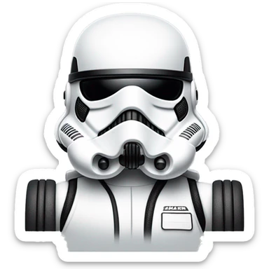 Stormtrooper that drives a F1 car from mclaren sticker