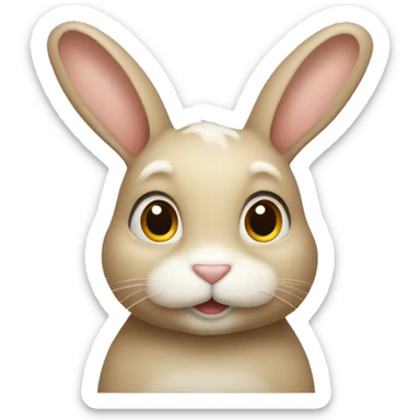beige bunny  sticker