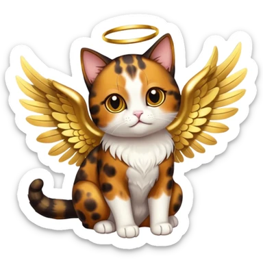 tortoiseshell cat angel sticker