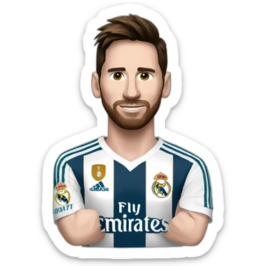 Messi with Real Madrid shirt sticker