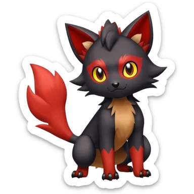 Zorua-Litleo-Litten-Fakémon-hybrid-creature (full body)  sticker