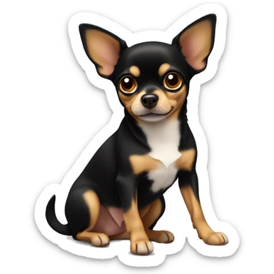Black tan chihuahua laying sticker
