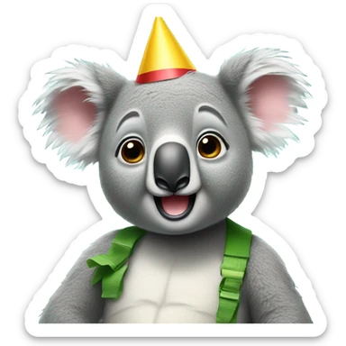 Too many parties koala  sticker