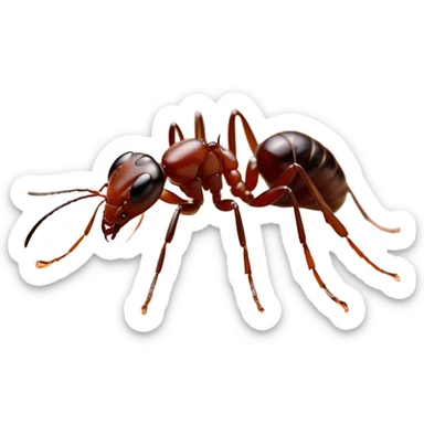 Beautiful and Majestic Ant Portrait Emoji, Head and body rendered in serene repose with a gentle, content smile, showcasing a finely detailed, compact form with eyes softly closed in tranquil slumber, Simplified yet exquisitely endearing features, highly detailed, glowing with a soft, drowsy natural light, high shine, relaxed and utterly noble, stylized with an air of timeless industrious grace, soft glowing outline, capturing the essence of a majestic ant that embodies the quiet power of nature! sticker
