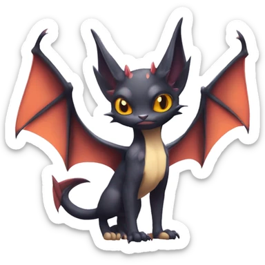  Kawaii Edgy Cool Beautiful Noivern-Nargacuga-Litten-Bat-Cat full body sticker