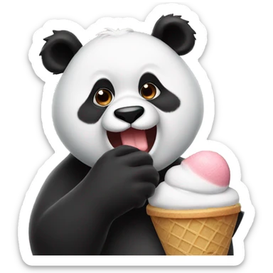 Panda eating ice cream sticker