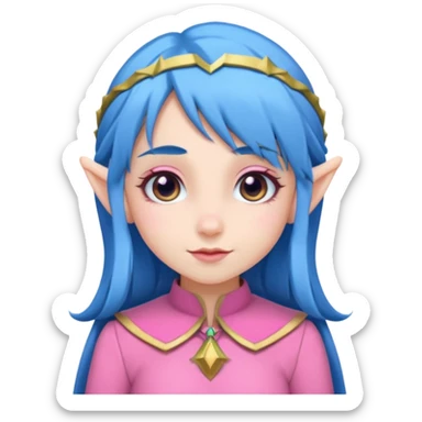 scouts girl elf in pink uniform and blue hair sticker