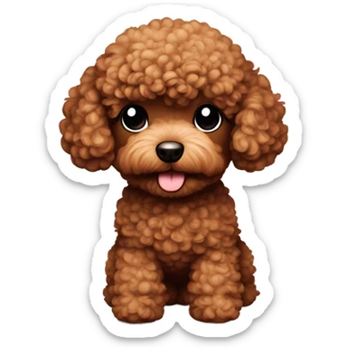 Dog toy poodle brown sticker