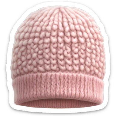 white and light pink knitted wool cap piece of clothing sticker