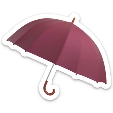burgundy umbrella with a heart-shaped top in 3D emoji style sticker