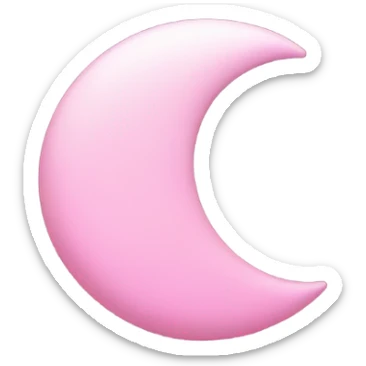 Pink crescent moon with sparkly white clouds sticker